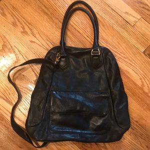 Cynthia Rowley black leather bag- great for work!